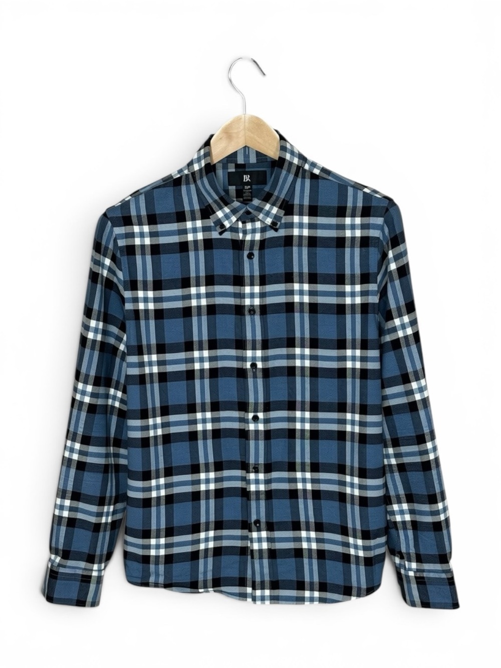 NWOT Banana Republic Standard-Fit Lightweight Flannel Shirt Plaid Blue S